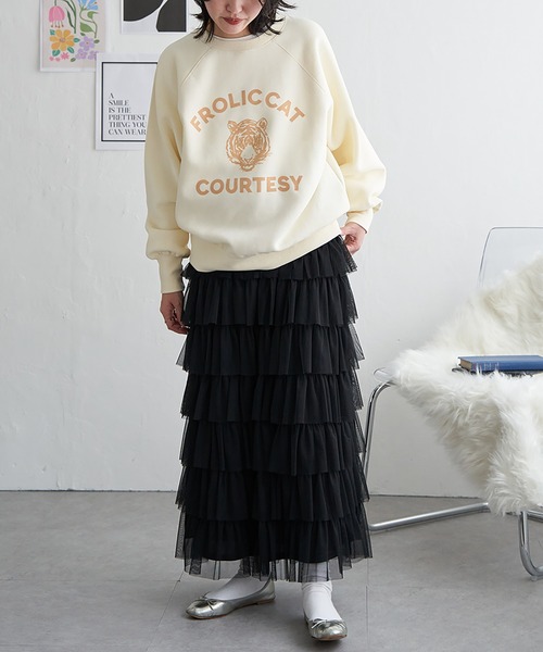 VENCEEXCHANGE（ヴァンスエクスチェンジ）の「トラフロッキーラグランスウェット（スウェット・レディース・ネイビー/アイボリー/グレー系その他/チャコール・FREE）」の15枚目の写真