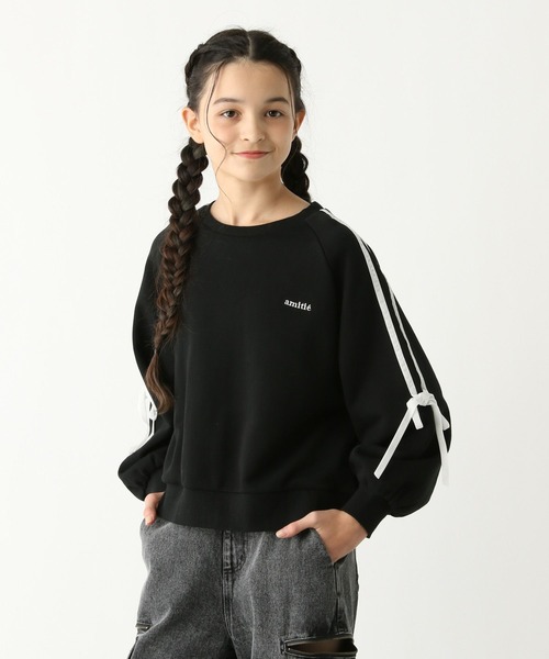 GLOBAL WORK（グローバルワーク）の「乾きやすいラインリボンスウェット/252067（スウェット・キッズ・オフホワイト/ブラック・130cm/140cm/150cm/160cm）」の6枚目の写真