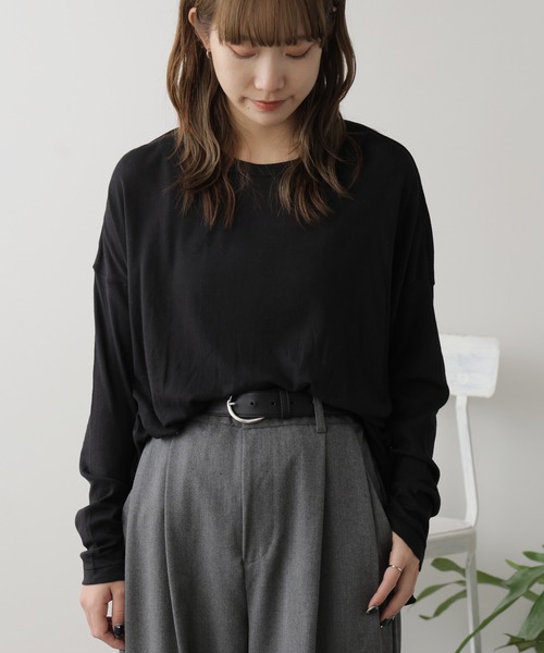 MILLER(ミラー)の「R.P.miller/ミラー Sheer Crew L/S tee シア―トップス 2026新作 再入荷 秋服 2026年秋冬(Tシャツ/カットソー・レディース・ブラック/ホワイト/ブラウン/サーモンピンク・FREE)」の14枚目の写真