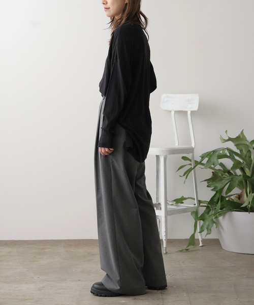 MILLER(ミラー)の「R.P.miller/ミラー Sheer Crew L/S tee シア―トップス 2026新作 再入荷 秋服 2026年秋冬(Tシャツ/カットソー・レディース・ブラック/ホワイト/ブラウン/サーモンピンク・FREE)」の10枚目の写真