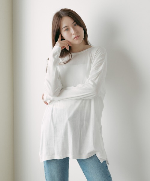 MILLER(ミラー)の「R.P.miller/ミラー Sheer Crew L/S tee シア―トップス 2026新作 再入荷 秋服 2026年秋冬(Tシャツ/カットソー・レディース・ブラック/ホワイト/ブラウン/サーモンピンク・FREE)」の18枚目の写真