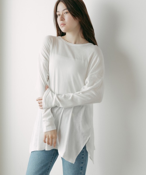 tシャツ R.P.miller/ミラー Sheer Crew L/S tee シア―トップス レディース R.P.miller/ミラー Sheer Crew L/S tee シア―トップス（Tシャツ