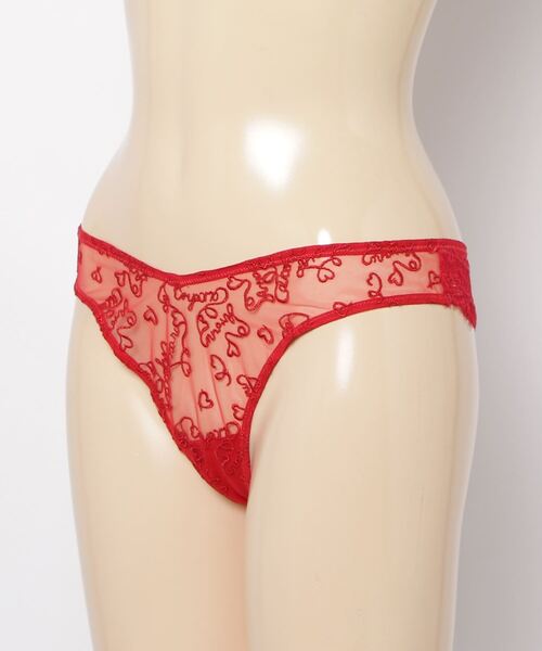 【セール】【エンポリオ アルマーニ】Tバックショーツ メッシュ素材 ホリデーロゴ総刺繍（ショーツ）｜EMPORIO ARMANI（エンポリオアルマーニ）