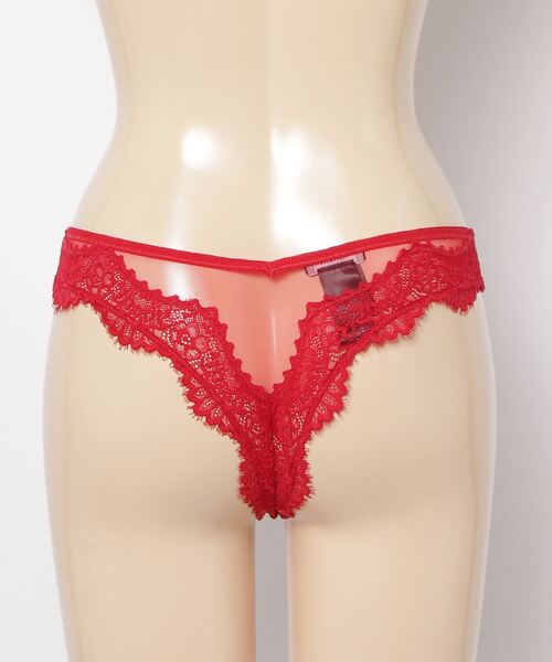 【セール】【エンポリオ アルマーニ】Tバックショーツ メッシュ素材 ホリデーロゴ総刺繍（ショーツ）｜EMPORIO ARMANI（エンポリオアルマーニ）