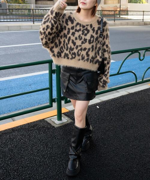 WEGO（ウィゴー）の「WEGO/ヴィンテージライクPUカーゴミニスカート（スカート・レディース・ブラック/グレー・FREE）」の10枚目の写真