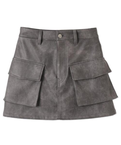 WEGO（ウィゴー）の「WEGO/ヴィンテージライクPUカーゴミニスカート（スカート・レディース・ブラック/グレー・FREE）」の17枚目の写真