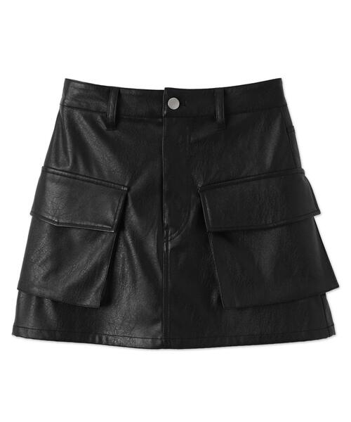 WEGO（ウィゴー）の「WEGO/ヴィンテージライクPUカーゴミニスカート（スカート・レディース・ブラック/グレー・FREE）」の18枚目の写真