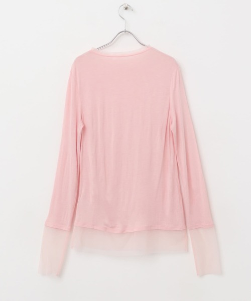 SENSE OF PLACE by URBAN RESEARCH(センスオブプレイスバイアーバンリサーチ)の「シアーレイヤードTシャツ(Tシャツ/カットソー・レディース・アイボリー/ブラック/ピンク・ONE)」の6枚目の写真