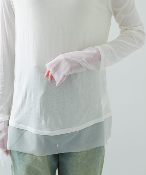 SENSE OF PLACE by URBAN RESEARCH(センスオブプレイスバイアーバンリサーチ)の「シアーレイヤードTシャツ(Tシャツ/カットソー・レディース・アイボリー/ブラック/ピンク・ONE)」の18枚目の写真