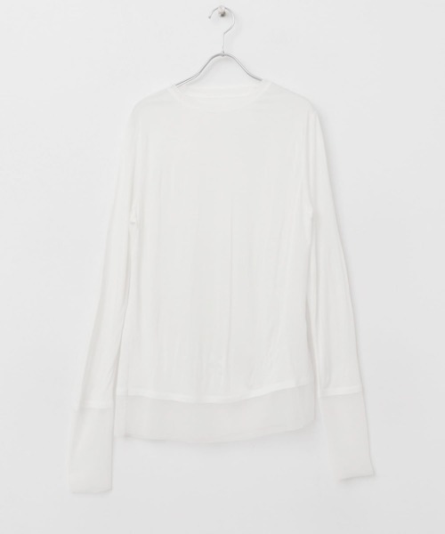 SENSE OF PLACE by URBAN RESEARCH(センスオブプレイスバイアーバンリサーチ)の「シアーレイヤードTシャツ(Tシャツ/カットソー・レディース・アイボリー/ブラック/ピンク・ONE)」の19枚目の写真