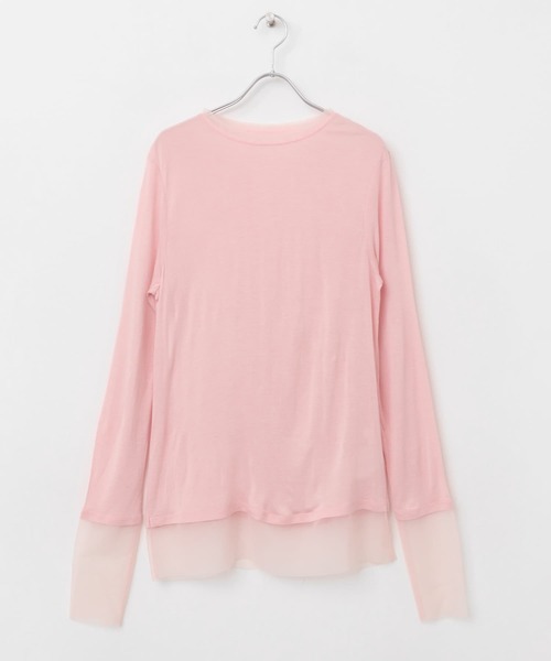 SENSE OF PLACE by URBAN RESEARCH(センスオブプレイスバイアーバンリサーチ)の「シアーレイヤードTシャツ(Tシャツ/カットソー・レディース・アイボリー/ブラック/ピンク・ONE)」の21枚目の写真
