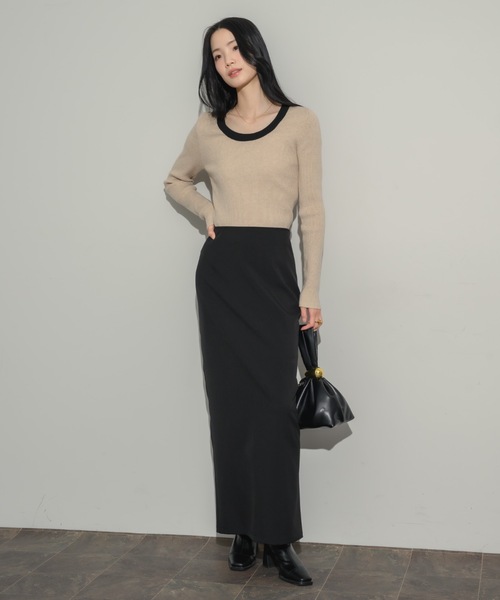 NEUNA(ヌナ)の「バイカラーニットトップス(ニット/セーター・レディース・ブラック/ベージュ・FREE)」の19枚目の写真