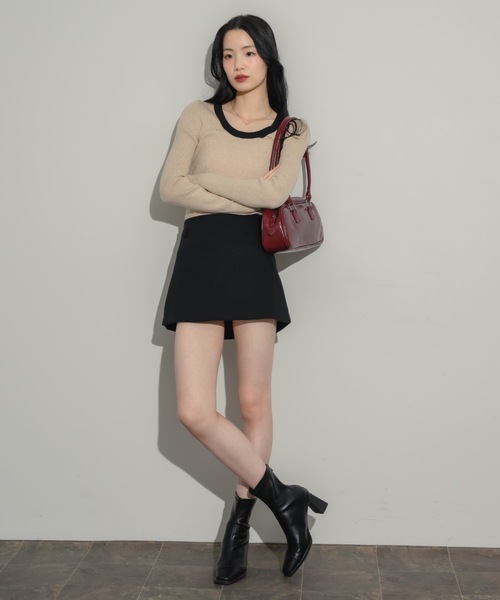 NEUNA(ヌナ)の「バイカラーニットトップス(ニット/セーター・レディース・ブラック/ベージュ・FREE)」の18枚目の写真