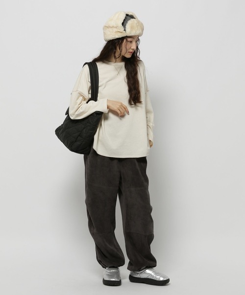 niko and...（ニコアンド）の「ミニパイルステッチプルオーバー（Tシャツ/カットソー・レディース・アイボリー/ホワイト/ライトグリーン/ピンク/チャコール・LARGE/MEDIUM）」の7枚目の写真