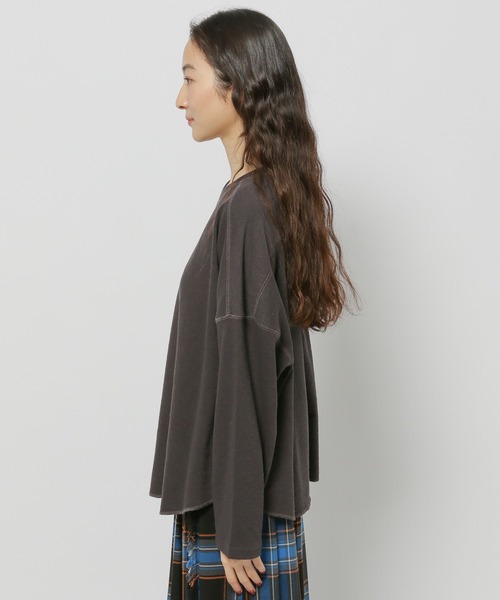 niko and...（ニコアンド）の「ミニパイルステッチプルオーバー（Tシャツ/カットソー・レディース・アイボリー/ホワイト/ライトグリーン/ピンク/チャコール・LARGE/MEDIUM）」の14枚目の写真