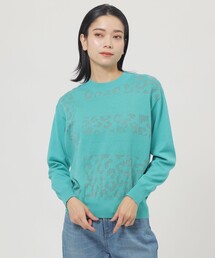 ニット セーター 「SANYO Style EDITION掲載」「ウォッシャブル」アイレットメッシュレイヤードニット レディース L】【SANYO Style EDITION掲載】【ウォッシャブル】アイレット