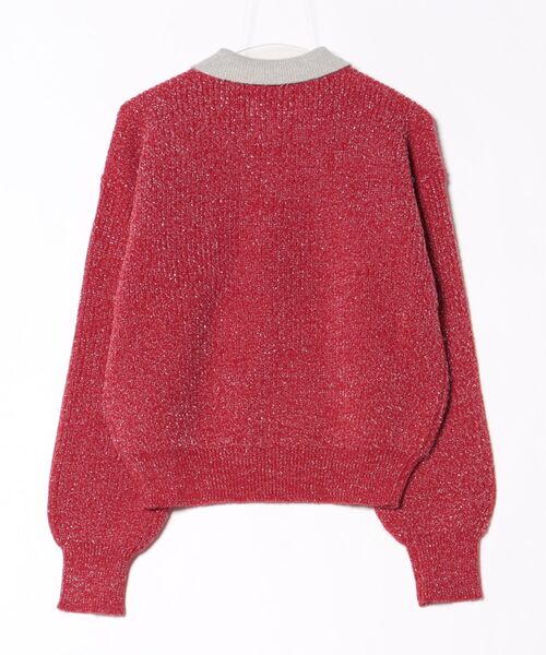 nemne store(ネンネストア)の「【keel】ラメニットポロ襟配色(ニット/セーター・レディース・レッド系/ネイビー・MEDIUM/SMALL)」の17枚目の写真