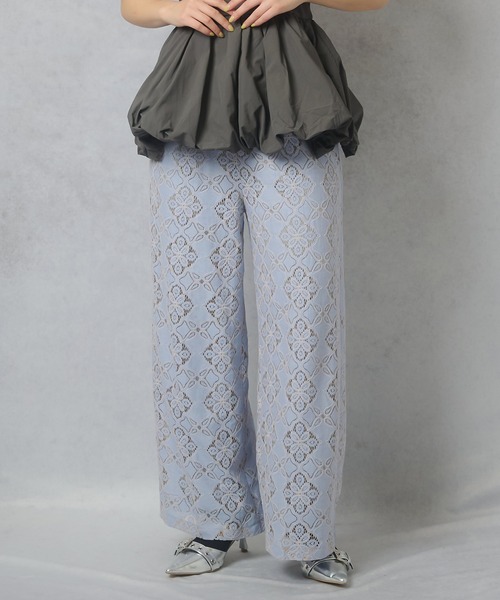 Lull（ルル）の「【Lull / ルル】セットアップ対応 / 総レースパンツ（その他パンツ・レディース・ブラック/ブルー/オフホワイト・ONESIZE）」の11枚目の写真