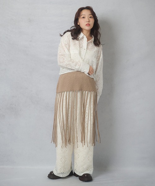 Lull（ルル）の「【Lull / ルル】セットアップ対応 / 総レースパンツ（その他パンツ・レディース・ブラック/ブルー/オフホワイト・ONESIZE）」の20枚目の写真