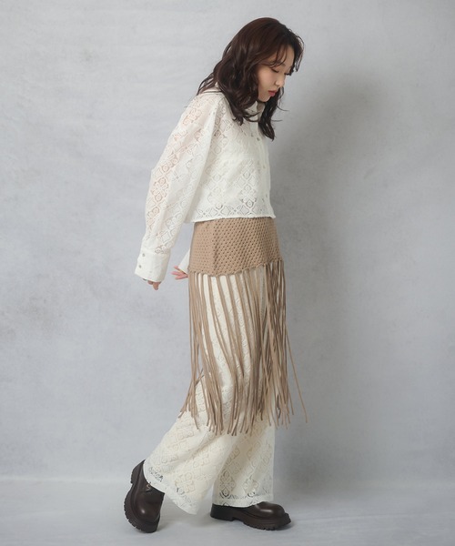 Lull（ルル）の「【Lull / ルル】セットアップ対応 / 総レースパンツ（その他パンツ・レディース・ブラック/ブルー/オフホワイト・ONESIZE）」の21枚目の写真