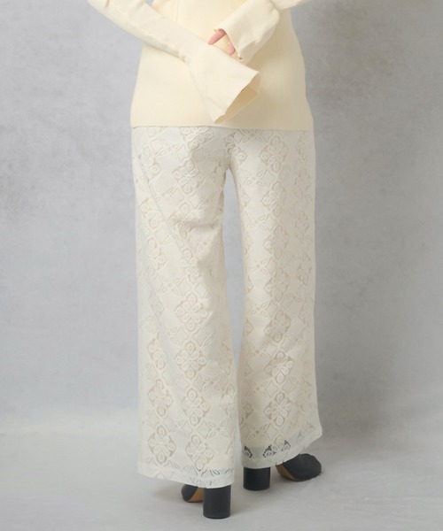 Lull（ルル）の「【Lull / ルル】セットアップ対応 / 総レースパンツ（その他パンツ・レディース・ブラック/ブルー/オフホワイト・ONESIZE）」の6枚目の写真