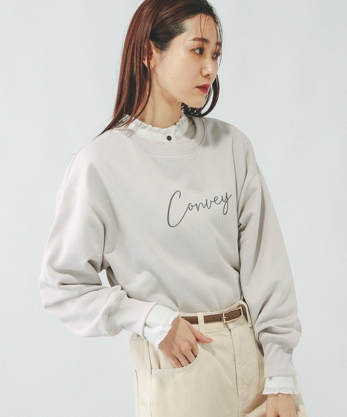 GLOBAL WORK（グローバルワーク）の「乾きやすいスウェットプリント長袖/286082（スウェット・レディース・ネイビー/ライトイエロー/スミクロ/グレイッシュベージュ/グレー系3/アイボリー/グレー系1/グレー系2・REGULAR/SHORT）」の6枚目の写真