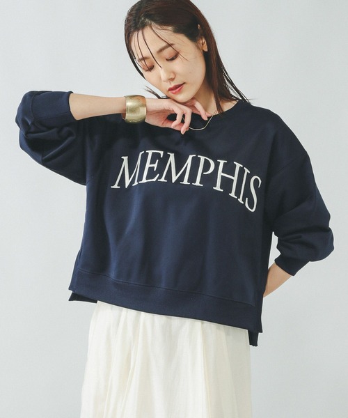 GLOBAL WORK（グローバルワーク）の「乾きやすいスウェットプリント長袖/286082（スウェット・レディース・ネイビー/ライトイエロー/スミクロ/グレイッシュベージュ/グレー系3/アイボリー/グレー系1/グレー系2・REGULAR/SHORT）」の7枚目の写真