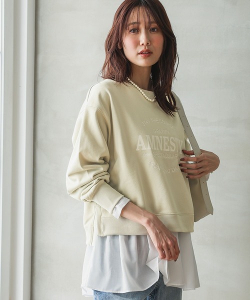 GLOBAL WORK（グローバルワーク）の「乾きやすいスウェットプリント長袖/286082（スウェット・レディース・ネイビー/ライトイエロー/スミクロ/グレイッシュベージュ/グレー系3/アイボリー/グレー系1/グレー系2・REGULAR/SHORT）」の19枚目の写真