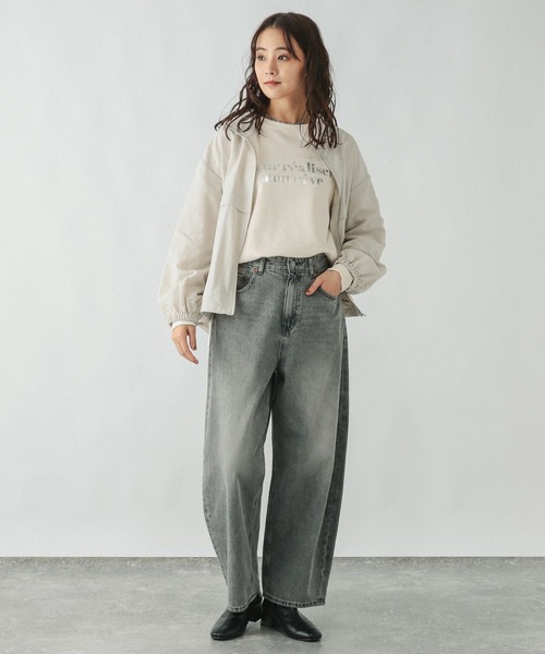 GLOBAL WORK（グローバルワーク）の「乾きやすいスウェットプリント長袖/286082（スウェット・レディース・ネイビー/ライトイエロー/スミクロ/グレイッシュベージュ/グレー系3/アイボリー/グレー系1/グレー系2・REGULAR/SHORT）」の20枚目の写真