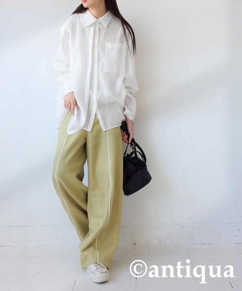 antiqua(アンティカ)の「レイヤードデザインシャツ(シャツ/ブラウス・レディース・ホワイト/イエロー系その他/ブラック・ONESIZE)」の16枚目の写真