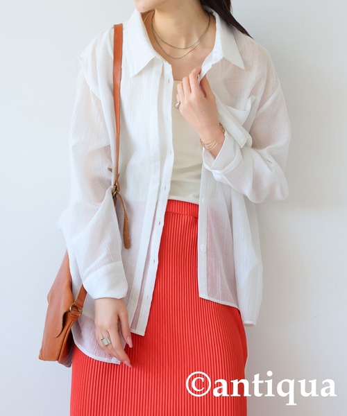 antiqua(アンティカ)の「レイヤードデザインシャツ(シャツ/ブラウス・レディース・ホワイト/イエロー系その他/ブラック・ONESIZE)」の17枚目の写真