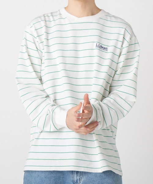 L.L.Bean（エルエルビーン）の「【JAPAN EDITION】ユニオン・ロングスリーブ・ティ（Tシャツ/カットソー・メンズ・ネイビー/ホワイト×グリーン/ライトグレー/ホワイト・SMALL/MEDIUM/LARGE/X-LARGE）」の3枚目の写真