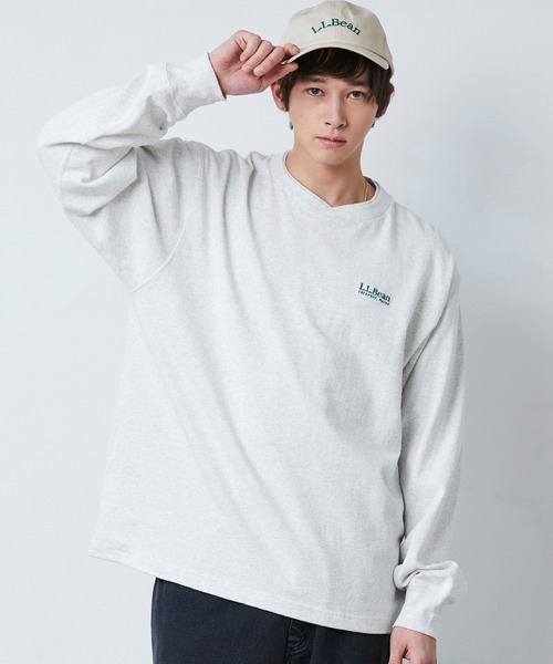 L.L.Bean（エルエルビーン）の「【JAPAN EDITION】ユニオン・ロングスリーブ・ティ（Tシャツ/カットソー・メンズ・ネイビー/ホワイト×グリーン/ライトグレー/ホワイト・SMALL/MEDIUM/LARGE/X-LARGE）」の5枚目の写真