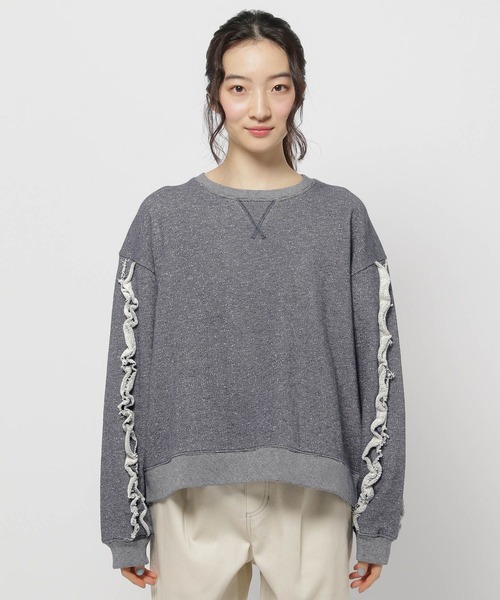 niko and（ニコアンド）の「袖フリルメランジプルオーバー