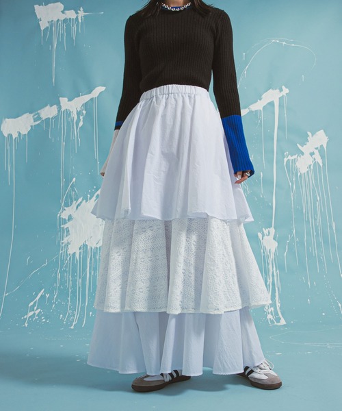 bohmal（ボマール）の「ティアードロングナイロンスカート（スカート・レディース・ブラック/ホワイト・FREE）」の20枚目の写真