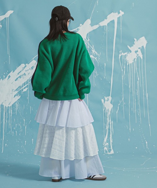 bohmal（ボマール）の「ティアードロングナイロンスカート（スカート・レディース・ブラック/ホワイト・FREE）」の8枚目の写真