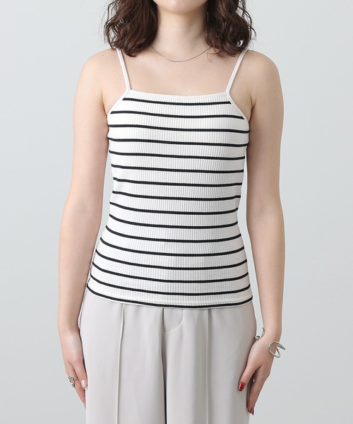 COLONY 2139(コロニートゥーワンスリーナイン)の「カップ付テレコリブボーダースクエアキャミソール(キャミソール・レディース・アイボリー・SMALL/MEDIUM/LARGE)」の11枚目の写真