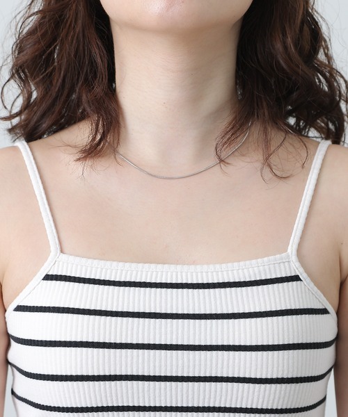 COLONY 2139(コロニートゥーワンスリーナイン)の「カップ付テレコリブボーダースクエアキャミソール(キャミソール・レディース・アイボリー・SMALL/MEDIUM/LARGE)」の15枚目の写真