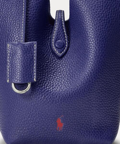 POLO RALPH LAUREN(ポロ ラルフ ローレン)の「Polo Play レザー スモール トート & クロスボディ(ハンドバッグ・レディース・ネイビー系1・ONE)」の5枚目の写真