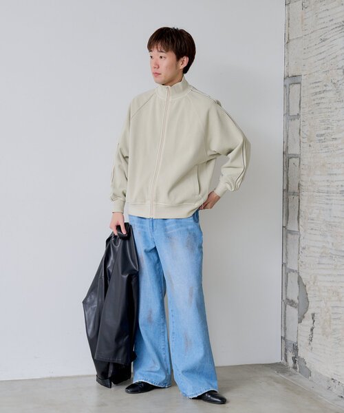 WHIMSIC（ウィムジック）の「【UNISEX/2サイズ展開】ダートプロセシングデニムパンツ（デニムパンツ・レディース・チャコールグレー/ブルー・1/2）」の9枚目の写真