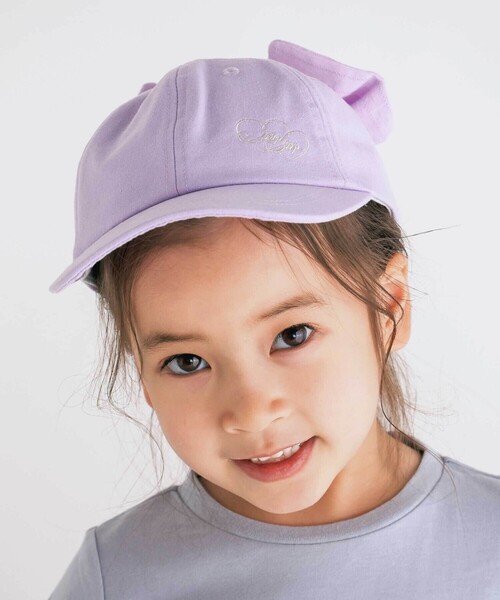 SLAP SLIP(スラップスリップ)の「ラメ刺しゅうバックリボンキャップ(52~54cm)(キャップ・キッズ・パープル/ピンク・S/M)」の2枚目の写真