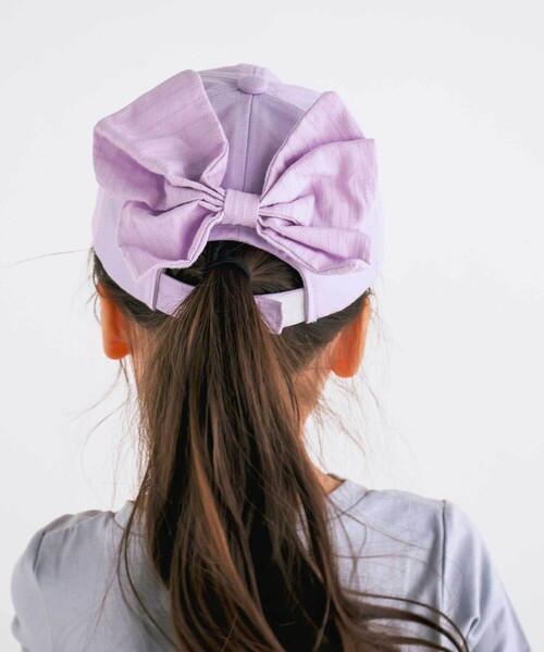 SLAP SLIP(スラップスリップ)の「ラメ刺しゅうバックリボンキャップ(52~54cm)(キャップ・キッズ・パープル/ピンク・S/M)」の3枚目の写真