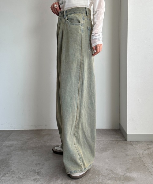 apres jour mignon（アプレジュールミニョン）の「タックワイドデニム（デニムパンツ・レディース・ブルー系その他/パープル/ブラック系その他/ブルー系その他2・X-LARGE/LARGE/SMALL/MEDIUM）」の13枚目の写真