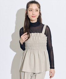 SWINGLE（スウィングル）の「シャーリングキャミビスチェトップス（キャミソール）」