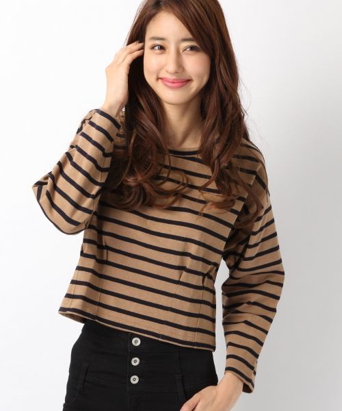 Heather(ヘザー)の「ボーダータックプルオーバー 707178(Tシャツ/カットソー・レディース・ホワイト×ブラック/ブラウン系その他/ネイビー・FREE)」の3枚目の写真