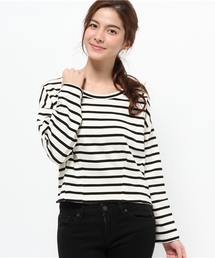 Heather | ボーダータックプルオーバー　707178(Tシャツ/カットソー)