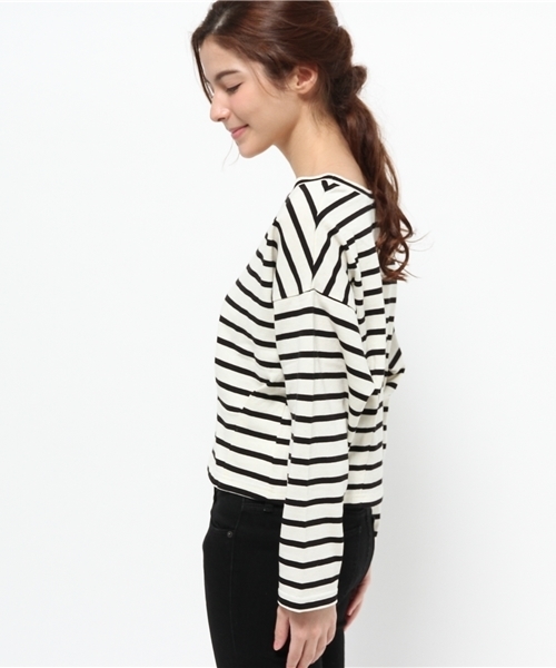 Heather(ヘザー)の「ボーダータックプルオーバー 707178(Tシャツ/カットソー・レディース・ホワイト×ブラック/ブラウン系その他/ネイビー・FREE)」の5枚目の写真