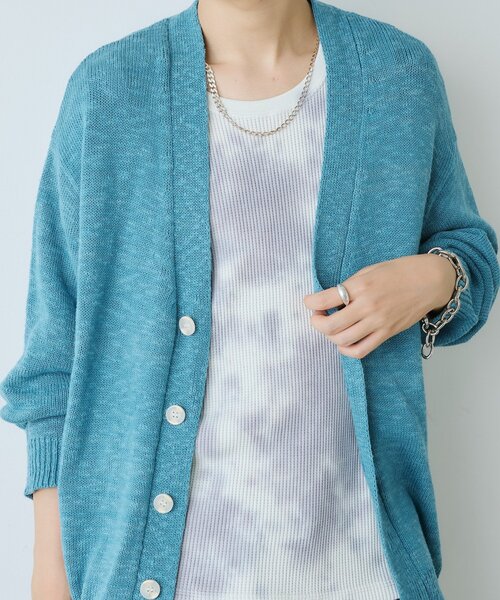 WHIMSIC（ウィムジック）の「【WHIMSIC】スラブヤーンニットカーディガン*（カーディガン/ボレロ・レディース・オレンジ/ピンク/アイボリー/ブルー・FREE）」の9枚目の写真