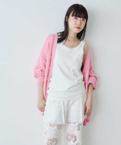 WHIMSIC（ウィムジック）の「【WHIMSIC】スラブヤーンニットカーディガン*（カーディガン/ボレロ・レディース・オレンジ/ピンク/アイボリー/ブルー・FREE）」の20枚目の写真