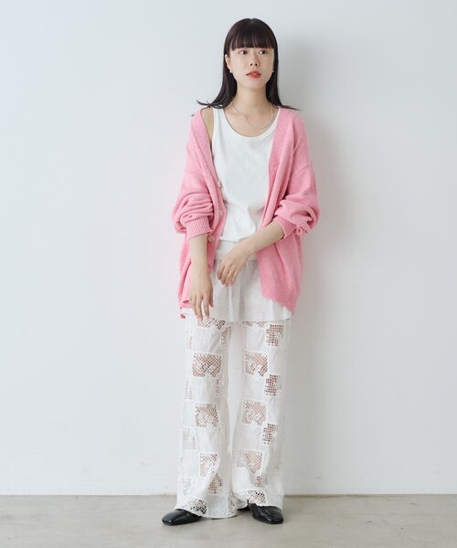 WHIMSIC（ウィムジック）の「【WHIMSIC】スラブヤーンニットカーディガン*（カーディガン/ボレロ・レディース・オレンジ/ピンク/アイボリー/ブルー・FREE）」の21枚目の写真